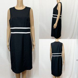 Black Label By Evan Picone NWT Sz 8 Black/White Boat Neck Sleeveless Sheath  Dre
